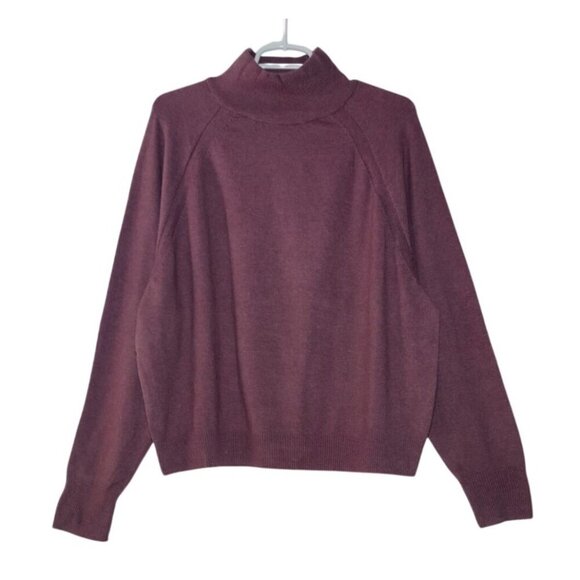 A New Day Womens Burgundy Turtleneck Sweater Size L Cotton Blend Long Sleeve - Picture 1 of 7